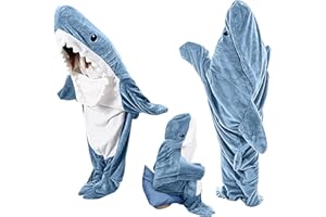 Ambitelligence Hai Decke Zum Anziehen Shark Blanket Haidecke Erwachsene, Tragbare Hai Decken Hoodie, Gemütlicher Flanell Hai Schlafsack, Niedlicher Hai Einteiler Schlafanzug