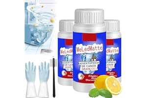 NNBWLMAEE Meledmatte - Limpiador de desagües de inodoro, potente agente de dragado de tuberías Meledmate, agente de dragado de tuberías Meledmatte para cocina, herramienta de limpieza rápida (3 piezas)
