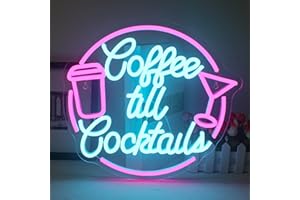ineonlife Coffee till Enseigne Bar Néon Bleu Rose Lettre Enseigne Bar Néon Lumière Café pour Café Bar Restaurant Fête Décoration Murale Cadeau