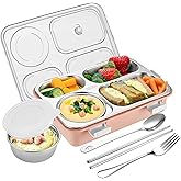 Brand Conquer Lunch Box Leak-Proof BPA Free Stainless Steel for School, Lunch Box for School & Office with a Fork, a Spoon an