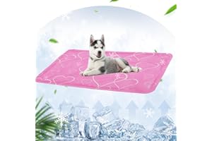 FFTANXS Dog cooling mats 40 X 50cm,Cooling mat for dogs,Cooling mat,Pet cooling mat,Non-toxic Gel,Scratch-resistant,Suitable for small dogs and cats,Cool mat perfect for hot summer day(Pink)