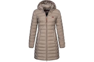 Geographical Norway Damen Winter Jacke Steppjacke Parka Lange Kapuzenjacke Steppmantel Outdoor abnehmbare Kapuze