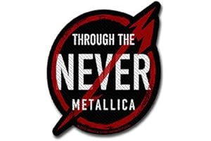 Metallica Patch Through The Never band Logo offiziell Nue Schwarz Cut Out 10 cm
