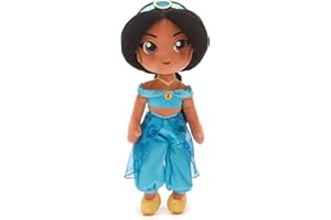 Disney Store Official Princess Jasmine Soft Toy Doll for Kids, Aladdin, 37cm/14”, Plush Cuddly Classic Character, Arabian Princess in Iconic Outfit with Embroidered Expression