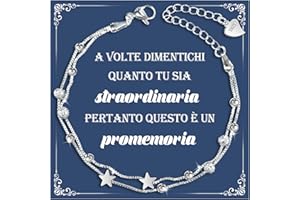 YELUWA Bracciale Donna, Regalo Donna Compleanno - Bracciale Con Stelle E Perline Idee Regalo Donne Ispiratore Per Madre Sorelle Collega Moglie Fidanzata Figlia Mamma Ragazze Laurea Festa della Mamma