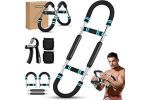 KATLKIU KATLIKU Appareil d’Entraînement des Bras 3-en-1 Réglable 30–50 kg avec Compteur et Bandes de Poignet – Appareil de Musculation pour Hommes, Entraînement à Domicile du Buste, des Bras et des Épaules