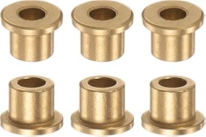 QUARKZMAN 6pcs Bride Roulement Manchon 6mm Alésage 10mm OD 10mm Longueur 2mm Bride Épaisseur Bronze Douille Auto Lubrifiant Bagues Manchon pour Industriel Équipement