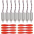 THE WHITE SHOP 716 Coreless Motor 2 Sets 3.7V 7x16mm Motor 19000KV 45000 RPM Brushed Motors with 55mm Propeller for Quadcopter Drone Motor