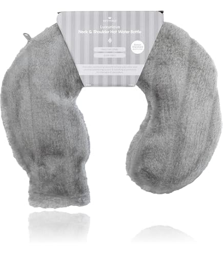 U-Shaped Hot Water Bottle With Plush Cover - Single Nozzle For Neck & Shoulder Pain Relief