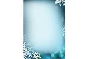 SIGEL DP255 Carta da lettere natalizia, fiocchi di neve, 21 x 29,7 cm, 90 g/m², blu, 25 fogli