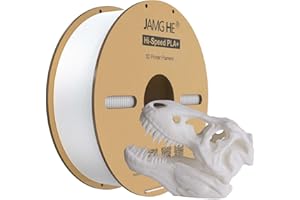 JAMG HE Filament PLA+ haute vitesse, 1,75 mm 1 kg Filament PLA + pour imprimante 3D haute vitesse ± 0,01 Précision dimensionnelle 3D, convient pour la plupart des imprimantes 3D FDM (1 kg, blanc)