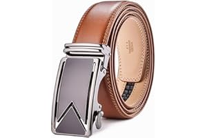 Nelbons Cintura in pelle da uomo con fibbia Cintura a cricchetto moda 35 mm 1 3/8" larghezza