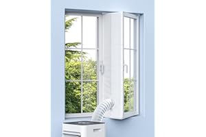 KGOGO Klimaanlage Fensterabdichtung, Fensterabdichtung für Mobile Klimageräte, Anti-Mücken, Wasserdicht, Windabweisend, Hot Air Stop, Geeignet für Flügelfenster, Kein Bohren, 400cm, Weiß