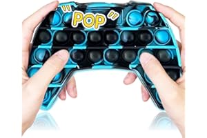 mciskin Game Controller Pop Bubble Sensory Fidget Toy,Push Pop Bubble Fidget Toy,Autism Special Needs Stress Reliever Silicone Stress Reliever Toy For Kids & Adults (Sky Blue Black)