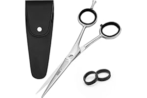 5RIDGE Hairdressing Hair Scissors UK Hair Cutting Barber Scissors Professional Hair Dressing Sizzors Hair Styling Razor Edge, 6.0" Stainless Steel Scissors Salon Shears for Men, Women, Student, Beginner
