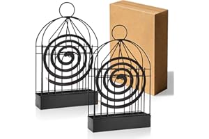 gaoduanluoluo 2 Pezzi Porta Bobina per Zanzare, Porta Incenso per Zanzare in Metallo, Retrò Supporto a Spirale per Soggiorno, Cucina, Camera da Letto e Campeggio (Nero)