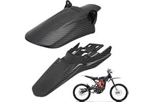 Runfarr Dirt Bike Fender,Motorcycle Rear Mudguards Kit Back Fender Mud Guards Protector for Surron Sur Ron Sur-Ron Light Bee Electric Dirt Bike-Carbon Fiber Pattern