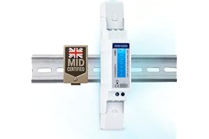 EASTRON Modbus Single-Phase, Electric Energy Meter (SDM120DB Electricity Meter) - 1U DIN-Rail Mounted kWh Meter with 45A-Rated Capability - Pulse Output 1 1000imp/kWh - 18/1P Module