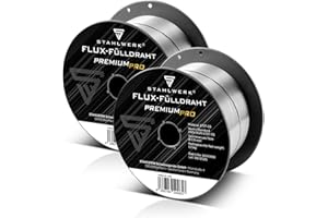 STAHLWERK FLUX Fülldraht Ø 0,9 mm 2er Set E71T-GS – je 1 kg D100-Spule für 16 mm Dorn, universell einsetzbar, selbstschützender Schweißdraht zum Schweißen ohne Gas, geeignet für viele MIG/MAG-Geräte