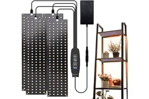 TechVizrs LED Pflanzenlampe, LED Vollspektrum Pflanzenlicht Wachsen licht mit 3/9/12H Zeitschaltuhr 10 Arten von Helligkeit für Zimmerpflanzen (4 Stück)