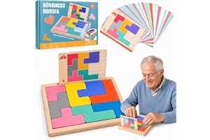 Demenz sysselsättning och spel för seniorer, träpussel för seniorer med 78 uppgifter, minnesträning för seniorer, hjärnträning, tänkträning, gåva till föräldrar och far- och farföräldrar