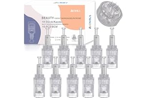 ‎BOWKA BOWKA 12 Pins Nadelpatrone Elektrischer Microneedling Pen 10 Stück Ersatznadeln,Einstellbar Gewinde-Schlitz Für Auto Electric Derma Pen(12 Pins Gewinde)