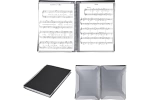 LONTG A4 Music File Folder 60 Pages Spiral Sheet Music Binder Organizer Plastic Choir Band Concert Piano Folder File Storage Organizer for Sheet Music, Drawings, Documents, Easy Editing