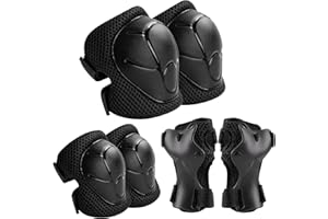 Zorplex Protection Roller Enfant, Kit de Protection pour Patins à roulettes vec Genouillères, Coudières et Protèges-Poignets 6 en 1, Equipement de Protection pour Le Patinage, Velo, Skateboard