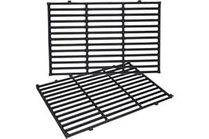 VNIERXFUL Grille de cuisson en fonte pour barbecue à gaz Weber Spirit I & II 300 Series, Spirit E/S 310, 320, 330, SP320 (avec boutons de brûleur avant)), 44,5 cm, 7638, grille de rechange pour Spirit 700,