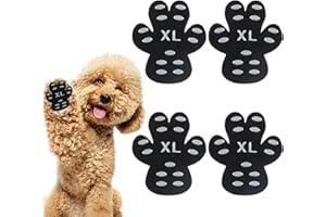 Darryy Protezioni Zampa di Cane Antiscivolo Autoadesiva, 24 pezzi Scarpe per Cani, Calzini Antiscivolo Cane, Calzini per Cani Trazione Antiscivolo - Multifunzionalità (XL (5 * 5,7 cm))