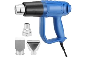 HISUEKIG Décapeur Thermique Professionnel 2000w, Pistolet À Air Chaud 300-600℃ Température Réglable Avec Deux Réglages De Vitesse, Réparation De Câble, Sécurité Améliorée, Buse En Acier Inoxydable