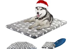 KROSER Panier Réversible 106x71 cm (Rafraichissant et Chaud), Tapis Chien Mousse Haute Densité Élégant, Coussin Lavable pour Animaux de Compagnie Adapté aux Chiens X-Large Jusqu'à 41 kg