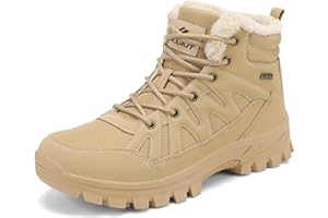 FLARUT Herren Winterstiefel Warm Gefüttert Wanderstiefel Schneestiefel Trekking Stiefel Schuhe Winterschuhe Wanderschuhe Schneeschuhe Outdoor