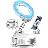 TELVESSE MagnetPRO 360&deg; Ayarlanabilir Ara&ccedil; İ&ccedil;i Masa &Uuml;st&uuml; Vakumlu Mıknatıslı Magsafe Telefon Tutucu Beyaz
