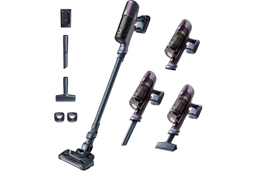 Rowenta X-PERT 6.60 Essential Powerful Wireless Vacuum Cleaner, Lightweight Rechargeable Cordless Electric Broom, Multi-Surface Bagless Vacuum Cleaner, 45 Min Autonomy, LED Lights, RH6838