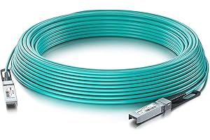 10Gtek Cable óptico activo SFP+ AOC de 10GbE, 40 metros, cable óptico activo OM3 MMF 10GBASE para Cisco, Ubiquiti UniFi, Supermicro, Mikrotik, Netgear, TP-Link, D-Link, Zyxel, QNAP NAS, Open Switch
