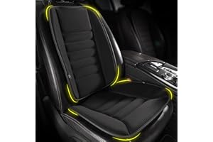 kingphenix Autositzkissen mit Rückenstützkissen: verbessertes Komfort-Memory-Schaum-Design zur Schmerzlinderung, ideal für Fahrer und Büro, ergonomischer Lendenwirbelkomfort für langes Sitzen, Schwarz