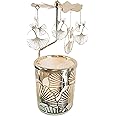 Kingnero Spinning Candle Holder Snowflake Spinning Candle Holder Metal Tea Light Holder for Interior Decoration (Gold)