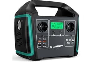 SWAREY Générateur Electrique Portable 1000W Batterie Externe 220V Super Silencieux Sortir AC/USB/Type-C/QC 3.0