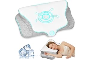 Ehomfory Memory Foam Kissen Nackenkissen Kopfkissen, Nackenstützkissen Ergonomisches Kopfkissen Seitenschläferkissen für Seiten Rücken & Bauchschläfer, 62x41x9/12 cm