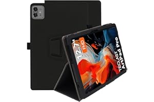 Haofun Custodia Cover Compatibile con TECLAST Artpad Pro 12.7 Pollici, Sottile Leggero Cover con Cinturino da Polso, Custodia Magnetico in PU Case con Multi-Angolo Regolabili, Nero