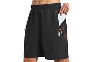 Cimic Pantalon Corto Hombre para con Bolsillo, Transpirables de Secado Rápido Correr Ropa Deportiva Hombre, Gym, Fitness,Tenis