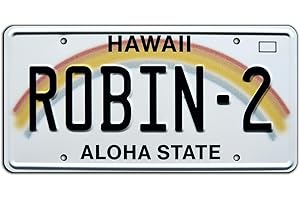 CELEBRITY MACHINES Magnum PI | ROBIN-2 | Metal Stamped License Plate