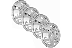 UKB4C 16" Chrome Van Wheel Trims Motorhome RV American Style Hub Caps X 4 Domed New