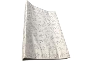 The Gilded Bird Wedge, Baby Changing Mat w/Raised Sides, Change Pad, 69cm x 44cm, Extra Thick, Wipeable (Lovely Leaves Grey)