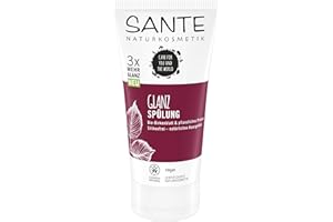 SANTE Naturkosmetik Après-shampoing brillant en forme de feuille de bouleau bio et provitamine B5 pour cheveux doux, après-shampoing naturel pour une brillance et un remplissage soyeux, 150 ml