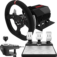 PXN Gaming Lenkrad, V10 Driving Force Feedback Rennlenkrad (Gebraucht - Wie neu), mit 6+1 Schaltknüppel und Pedalen, Schaltwi