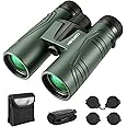 High Power 12x42 Binoculars for Bird Watching, Binocular for Adults with BAK4 Prism, FMC Multi-Coated Green Lens, Waterproof, Lightweight, Large Bright View for Birding Hiking Travel Sports