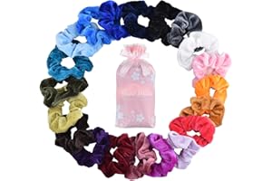 WILLINGOOD 20 sztuk aksamitnych gumek do włosów, kolorowe gumki do włosów, elastyczne gumki do włosów, dla dziewcząt i kobiet, do końskiego ogona, ozdoba do włosów