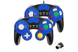 Snorthy 2 Paquetes Controlador de Game cube Controlador para GC con Cable Clásico Vibration Gamepad Compatible con Game-cube Controller